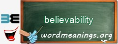 WordMeaning blackboard for believability